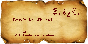 Bozóki Ábel névjegykártya