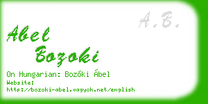 abel bozoki business card
